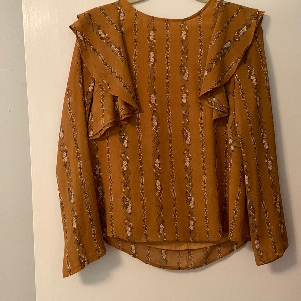 Mustard Blouse w/floral